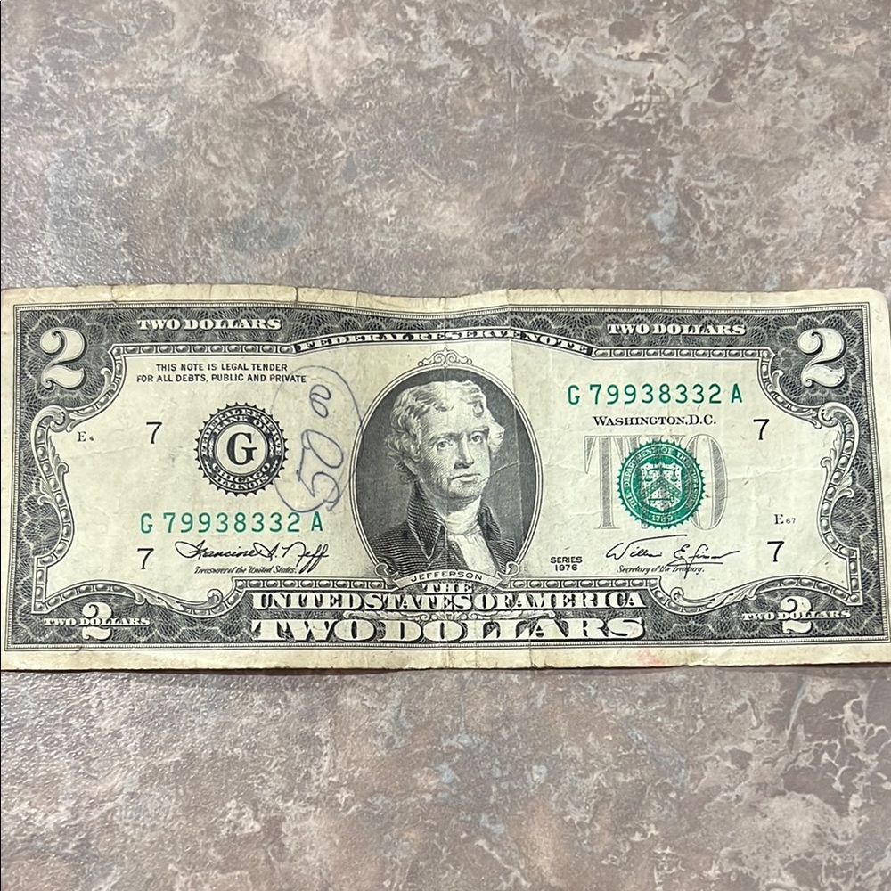 Vintage Two Dollar Bill